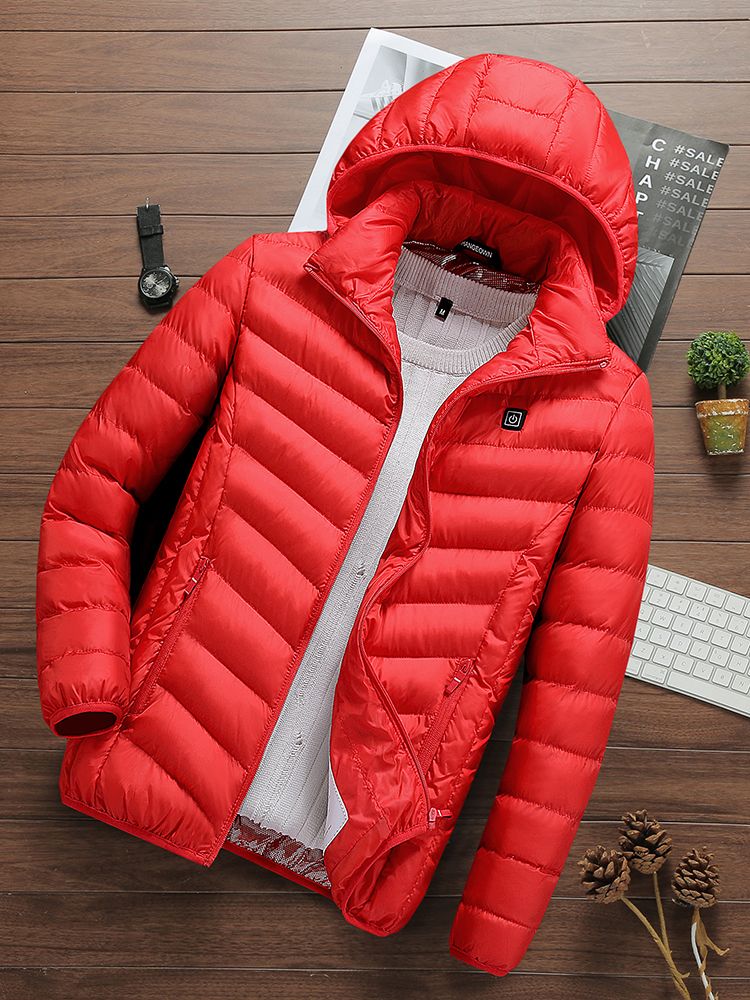 智能充电加热棉衣情侣轻薄棉服男女电热衣服发热外套电暖棉袄