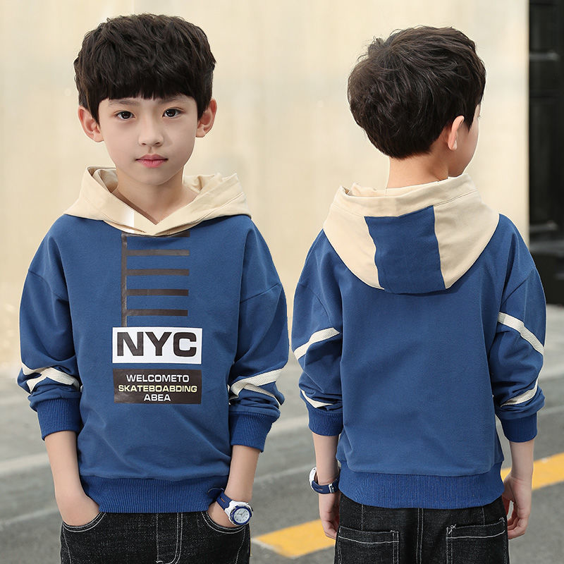 Children's wear boys' long sleeve autumn children's Hooded Sweater boys' bottoming shirt spring 2020 new fashion one piece top