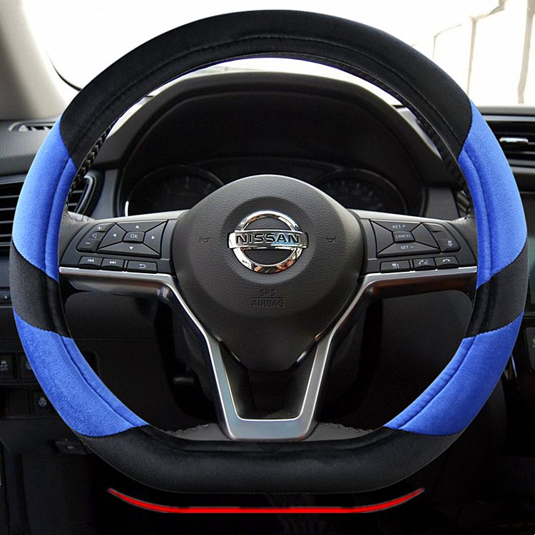 东风日产劲客蓝鸟新奇骏新款轩逸方向盘套d型冬季毛绒汽车把套