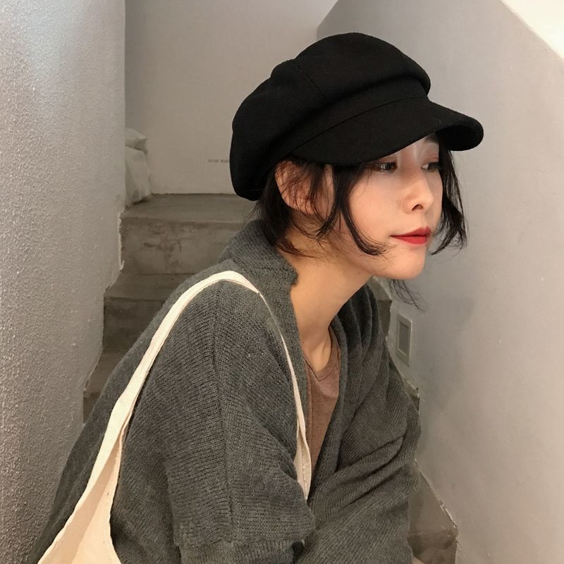 Hat woman Beret female spring and summer Korean Edition Japanese versatile woolen student lovely painter hat ins octagonal hat