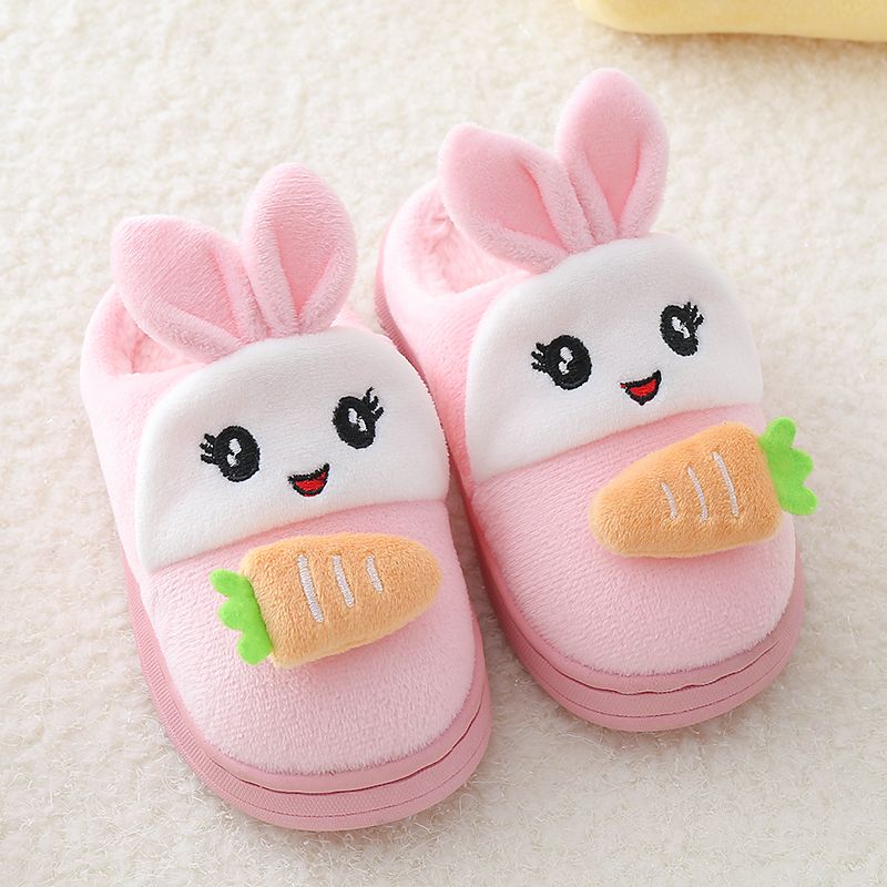 [parent child style] cute rabbit children's cotton slippers girls boys' home keeping warm fashion children's cotton slippers girls