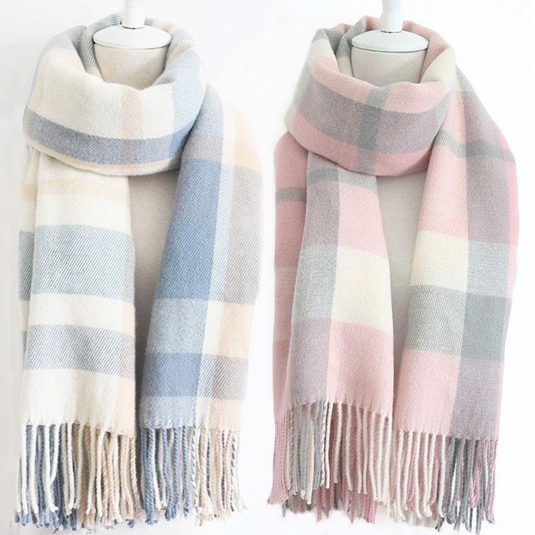 New Plaid Scarf women's long lovers' autumn and winter shawl Korean version versatile student women's thick winter scarf