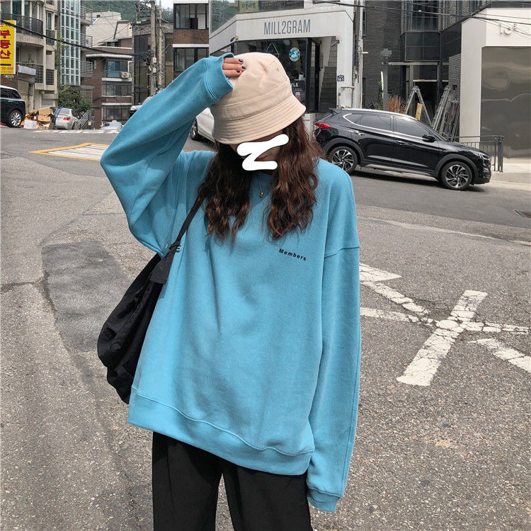 Ins spring and autumn new style women's clothes on the head long sleeve sweater female students Korean version of fashion loose wear autumn clothes