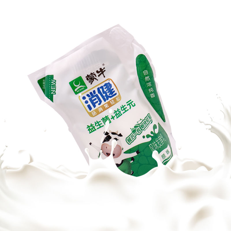 蒙牛袋装消健风味发酵乳原味酸奶 益生菌 益生元180克*12袋加冰袋