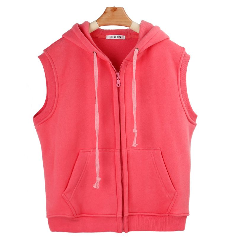 Waistcoat women's autumn and winter  new thickened Plush Korean version hooded loose casual cardigan trendy versatile vest for wearing out