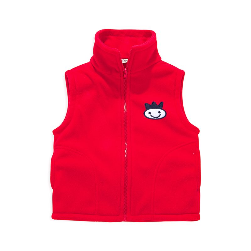 Double layer thickened children's Vest polar fleece spring and autumn winter shoulder jacket for boys and girls