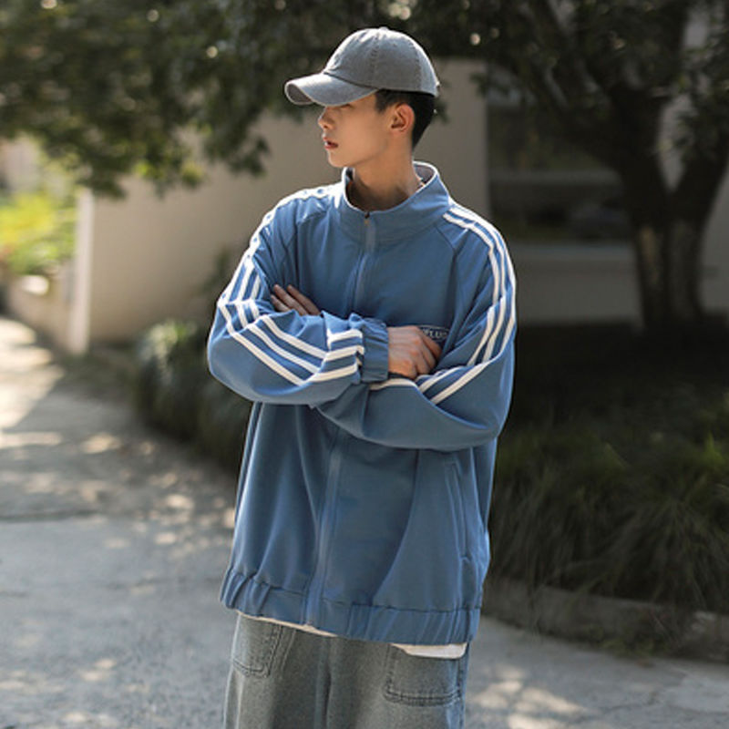 One piece / suit autumn student Hong Kong Style Long Sleeve men's Korean sweater cardigan coat casual sportswear