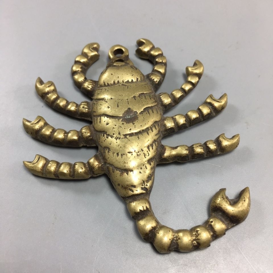 尼泊尔忿怒莲师九头铁蝎除障轮挂件 纯铜多杰卓洛铁蝎挂牌 吊坠