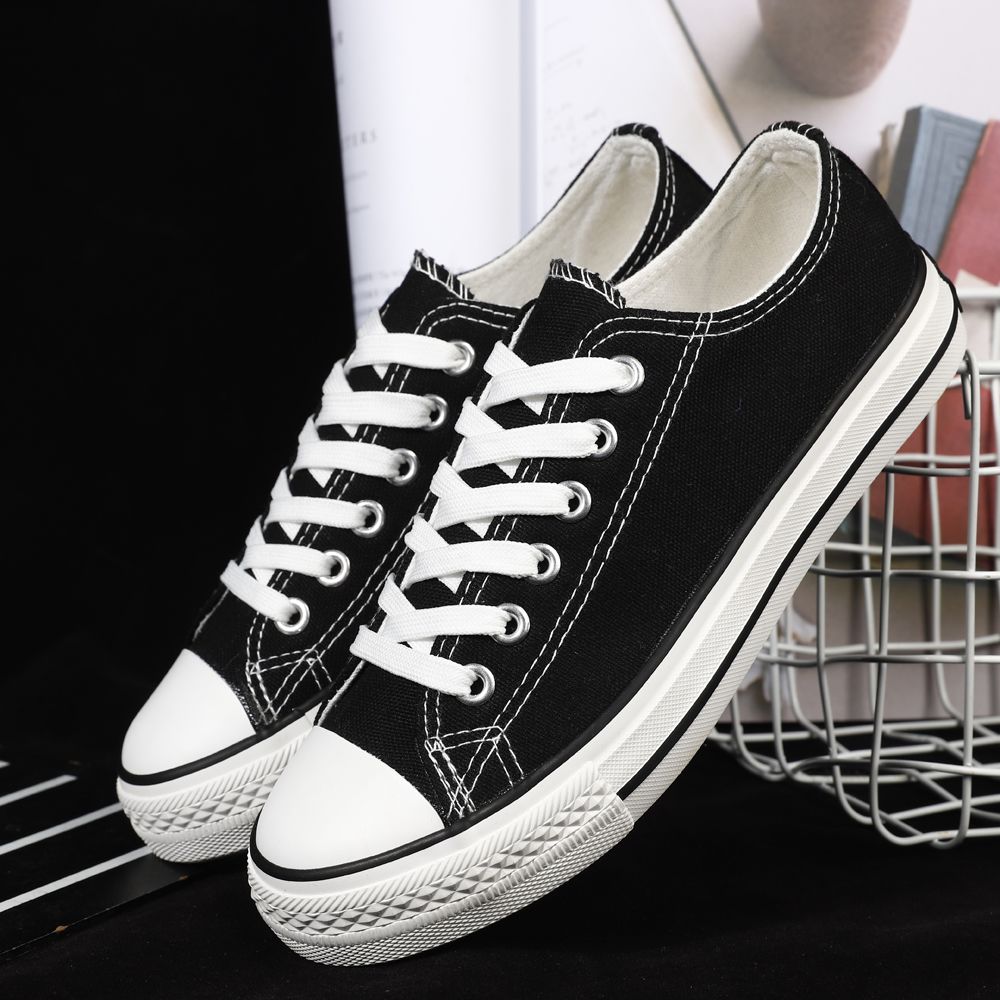 帆布鞋男学生韩版原宿风休闲板鞋子男士黑色ins男生新款春秋潮流