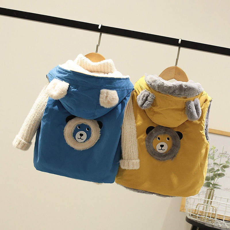 Children's Vest PLUSH BOY cotton vest baby vest girl autumn and winter children wear baby coat fashion
