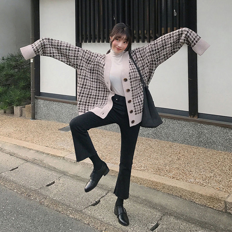 Plush jeans female autumn winter Korean students show thin chic High Waist Wide Leg black nine minute micro flared pants large size