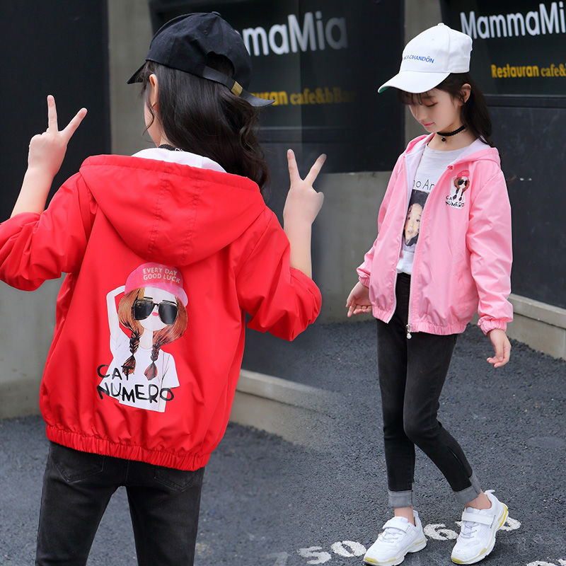 女童秋装外套2023新款韩版5中大童9时髦洋气薄款百搭夹克上衣11岁