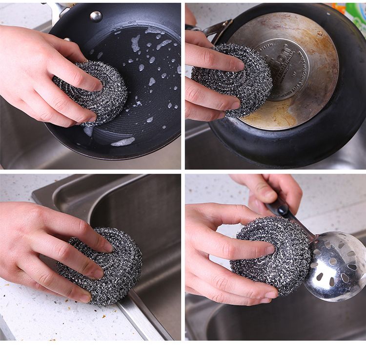 钢丝球清洁球不锈钢不生锈厨房用品百洁布手柄刷碗刷锅ZZX