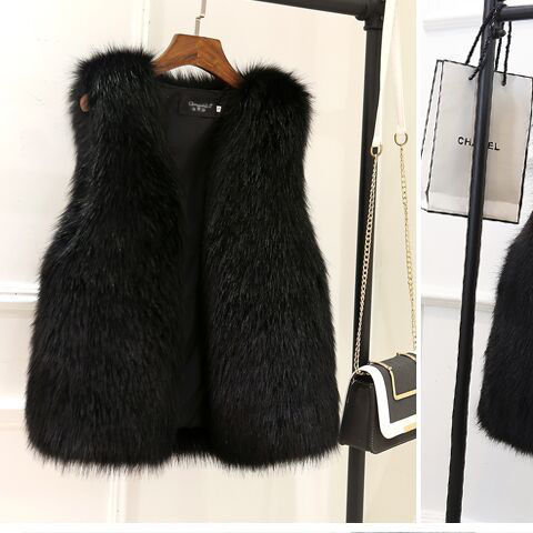 Autumn and winter new fur vest women's middle long slim Korean hairy vest thickened warm imitation fur coat