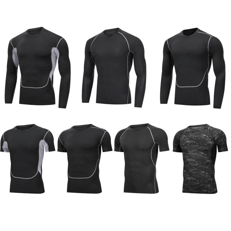 Bodysuit men's sports fitness suit basketball training sweatsuit running quick drying vest T-shirt short sleeve