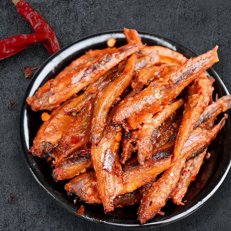 小鱼仔零食批发50包湖南特产香辣味洞庭湖小鱼仔10包/20包/40包