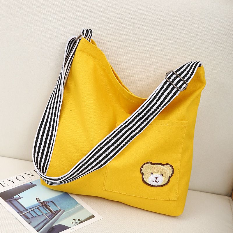 Bag female New Korean female student canvas bag versatile simple slant span bag ins large capacity shoulder bag