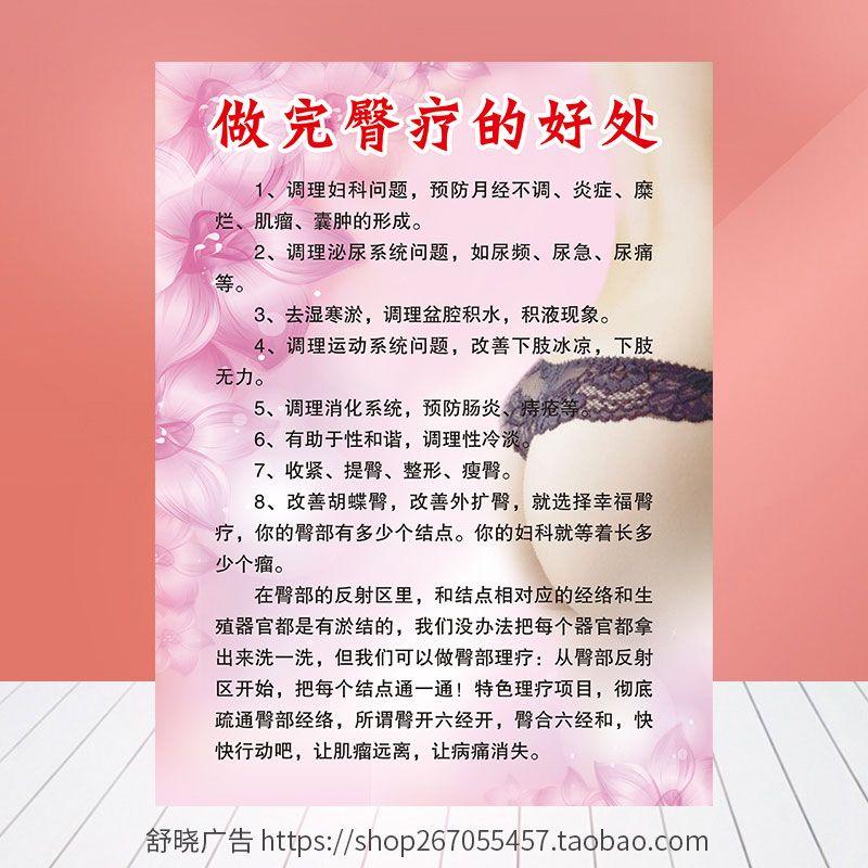 臀疗的好处中医面部美容养生脸肾部胸部刮痧脊椎穴位挂图海报946