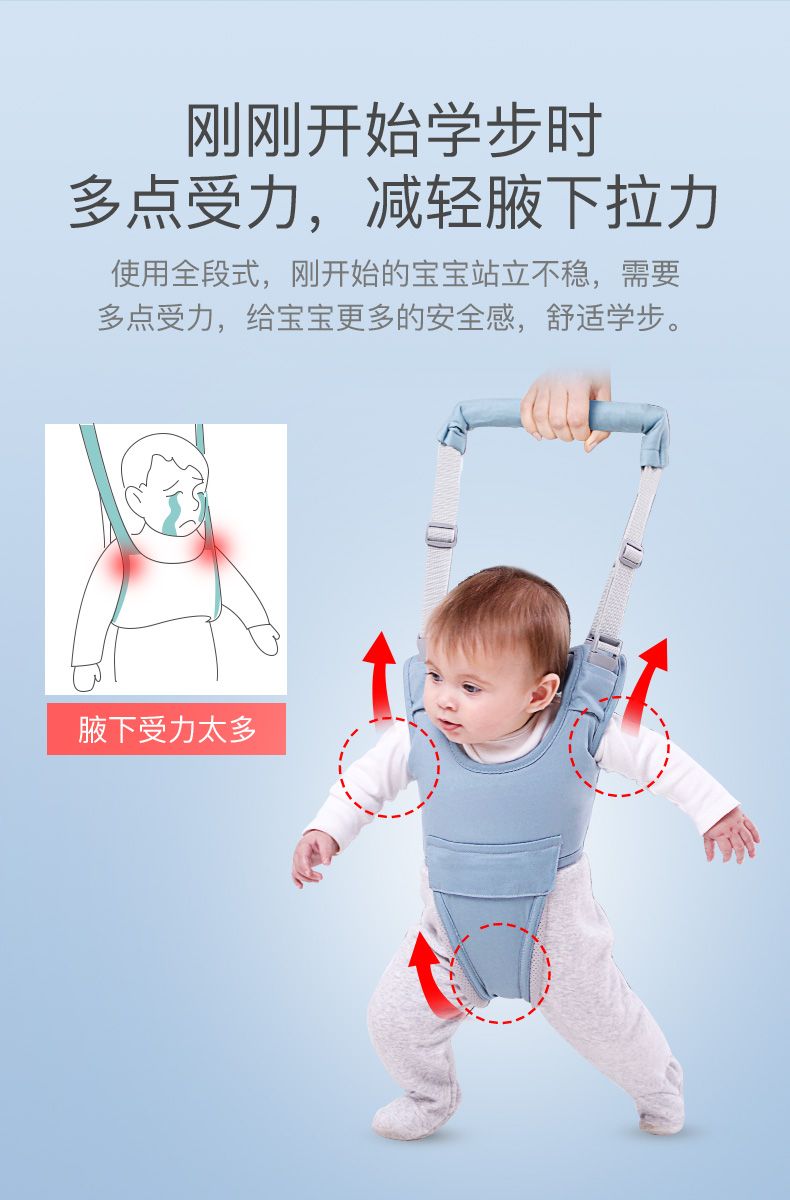 【婴儿绳夏季透气学走路防摔】宝宝学步带防勒带娃两用小孩牵引绳神器