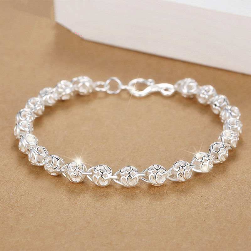 Laoxiangfeng s999 Sterling Silver Bracelet female thousand foot silver transfer bead genuine silver bracelet bracelet female new birthday gift