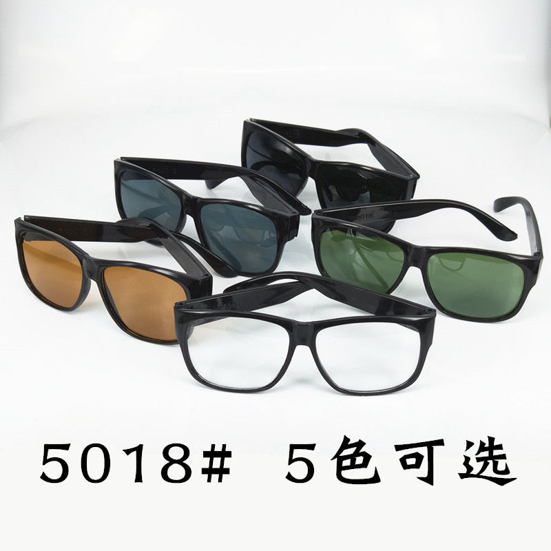 Welding glasses, dustproof glasses, goggles, male welder glasses, windproof glasses, glass lenses, flat protective glasses
