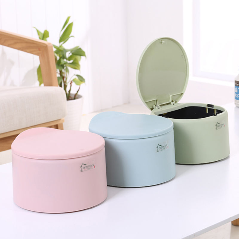 Desktop trash can mini table with cover small trash can home bedroom bedside creativity