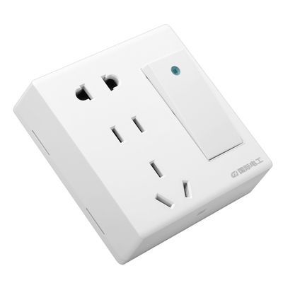 > 2019国际电工明装开关插座21孔一开面板明线明盒十五孔插座墙壁开