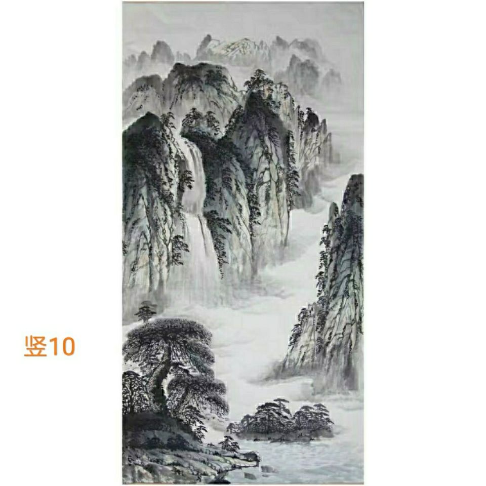 手画山水画国画 手绘真迹 字画书画作品 未落款装裱画芯 竖幅画心