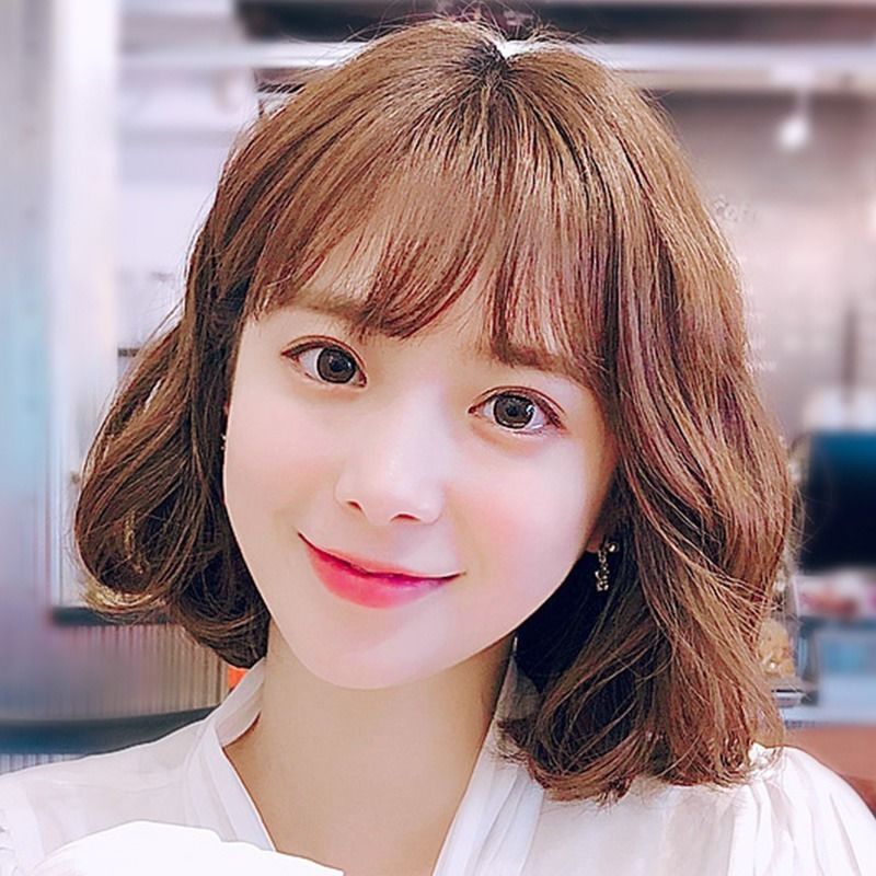 假发女短发学生圆脸泡面卷锁骨发女网红发中长发全头