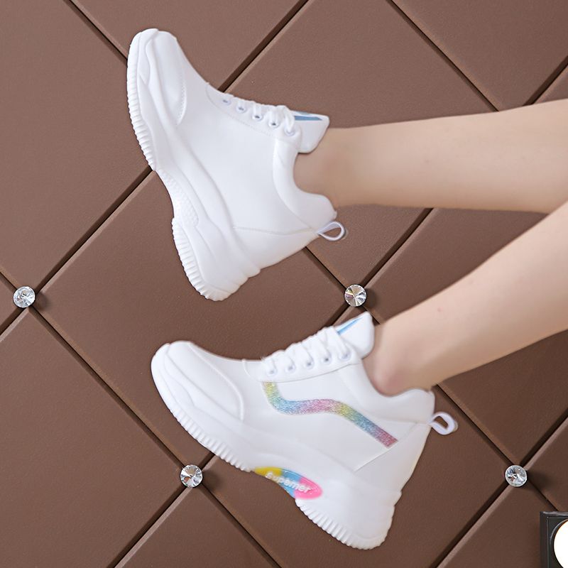 Single shoes women's shoes Korean version small white shoes spring and winter new versatile thin leisure thick soled travel sports shoes women's shoes