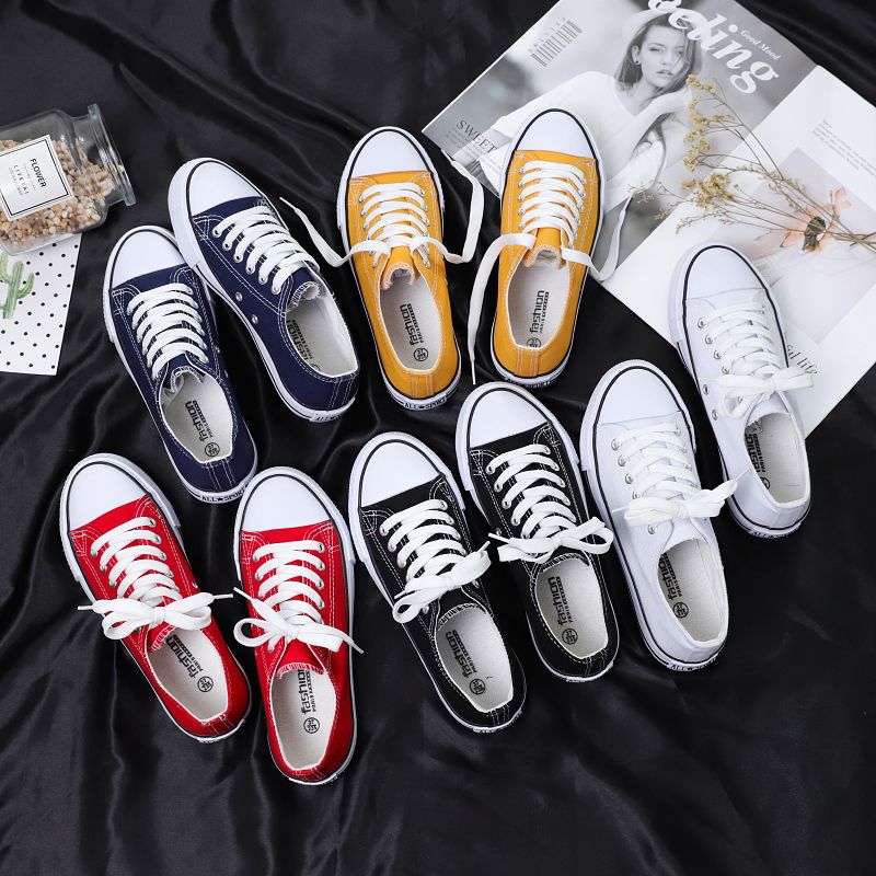 Spring 2020 new canvas shoes men's shoes Korean version high and low top trend lovers casual shoes student board shoes