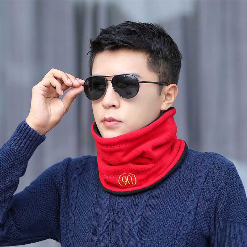 เอี๊ยมผู้ชายกลางแจ้งในช่วงฤดูหนาวที่อบอุ่นขี่คอป้องกันเกาหลีสกีนักเรียนป้องกันความเสี่ยง Windproof หมวกผ้าพันคอวัตถุประสงค์คู่