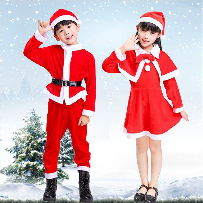 Children's Christmas costumes boys and girls Christmas dress show costumes children's Santa Claus dresses
