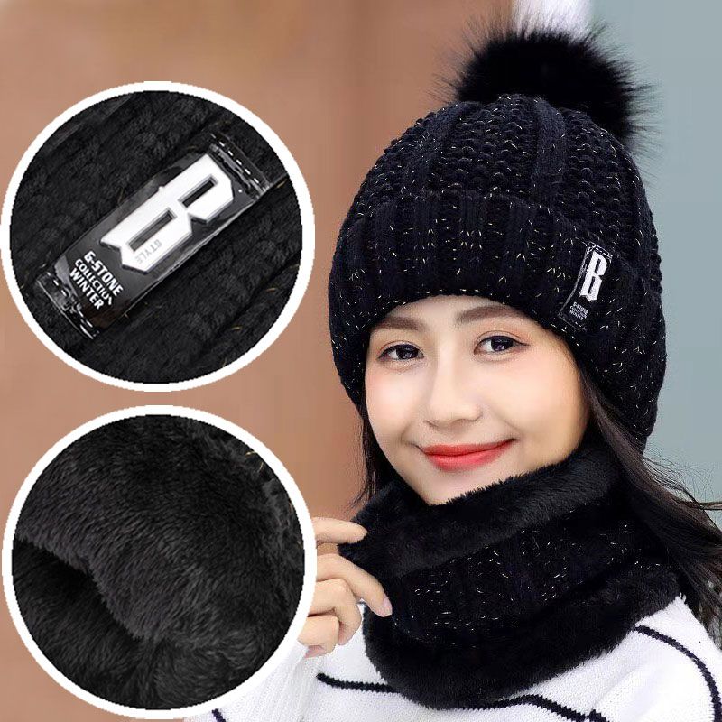 Winter hat children's Korean version student versatile Wool Hat Plush warm hat autumn and winter cycling cold proof knitted hat
