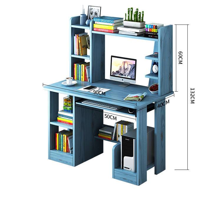 电脑桌台式家用简约办公桌子卧室简易学生书桌书架组合学习写字桌【博莱生活馆】