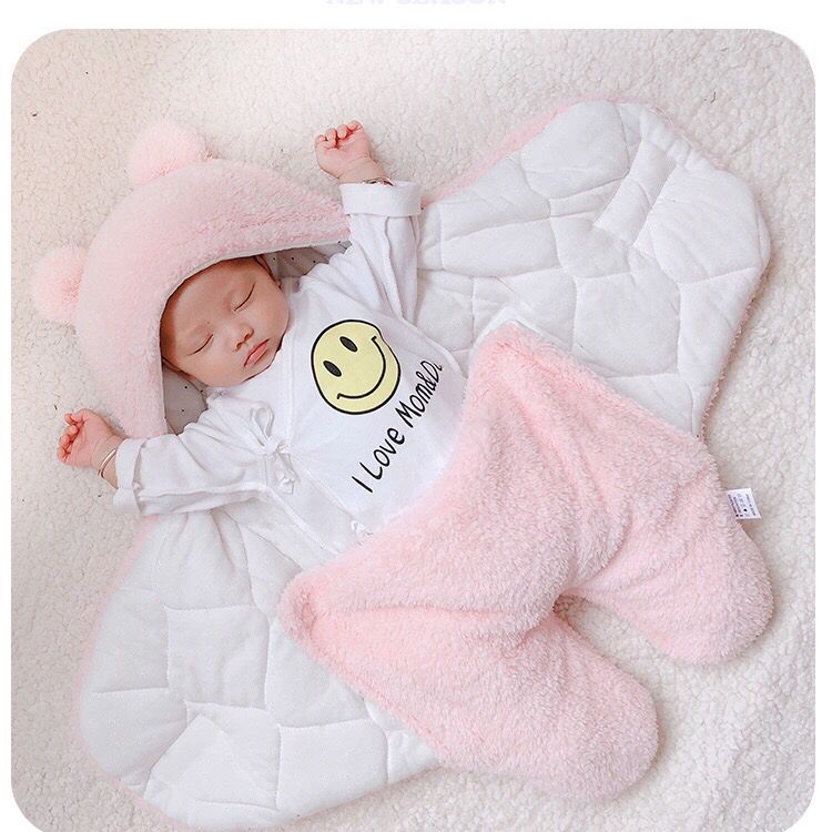 Baby's quilt, newborn's thickened package in autumn and winter, baby's anti convulsion swaddling clothes for 0-3-6 months