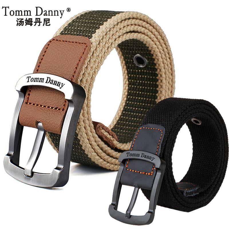 Canvas belt for men and women common canvas belt for young men and women leisure belt student pin buckle military training extended belt fashion