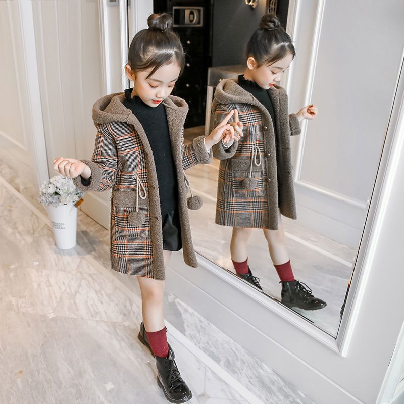 High quality girl's autumn and woolen overcoat