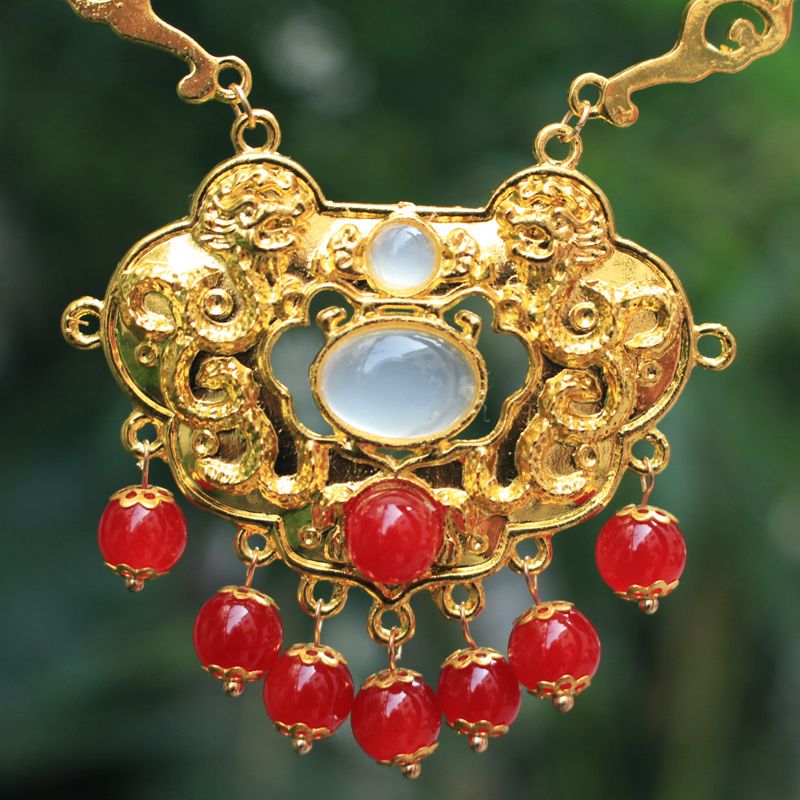 原创璎珞项圈古风明制景泰蓝流苏烧蓝项链汉服配饰古装饰品古代女