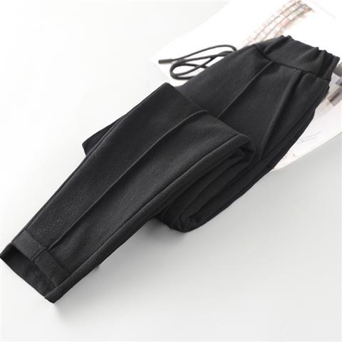 2022 autumn and winter new woolen loose female students elastic waist small feet casual harem pants sports pants plus velvet thick
