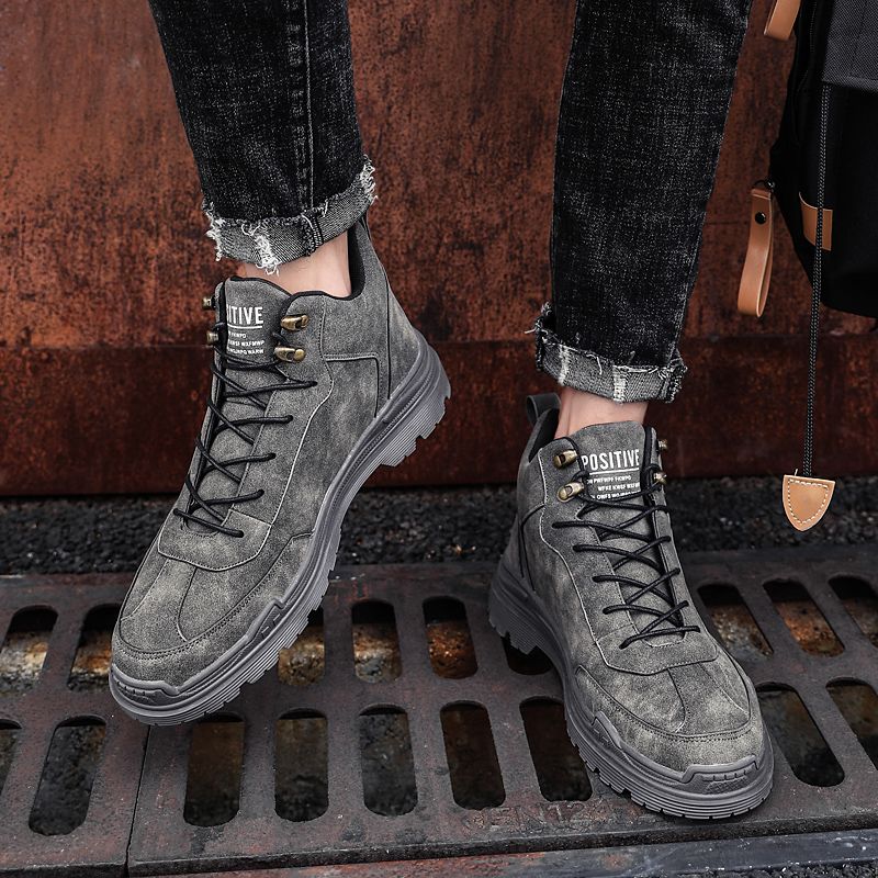 Autumn Winter Martin Men's Velvet and Cold Resistant Cotton Shoes 45 Trendy Short Boots Large 46 Warm Work_voghion.com