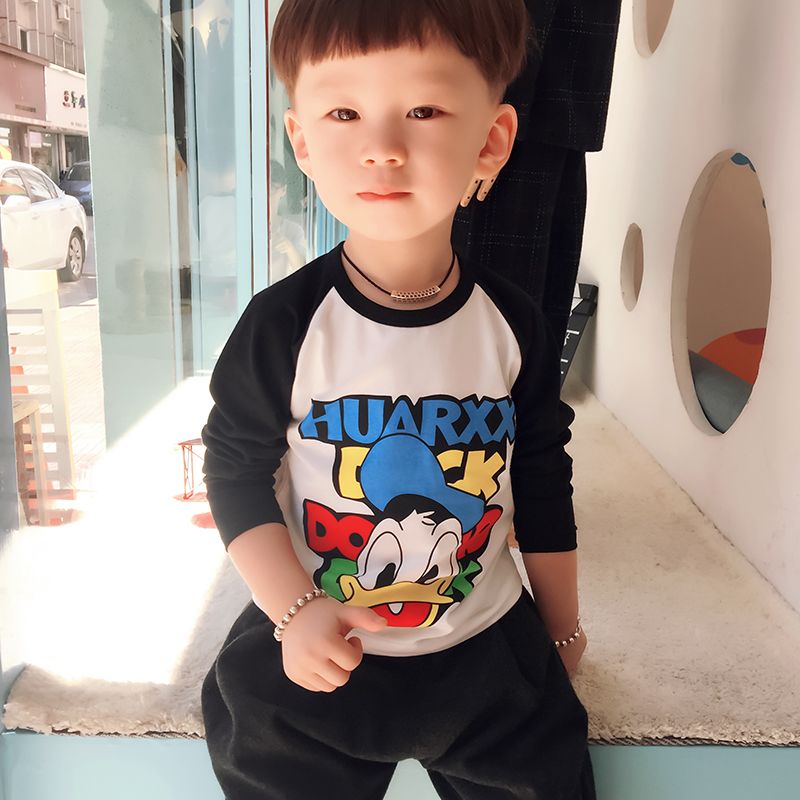Boys' long sleeve T-shirt children's Lycra cotton bottomed shirt new autumn 2020 children's Korean children's wear baby top
