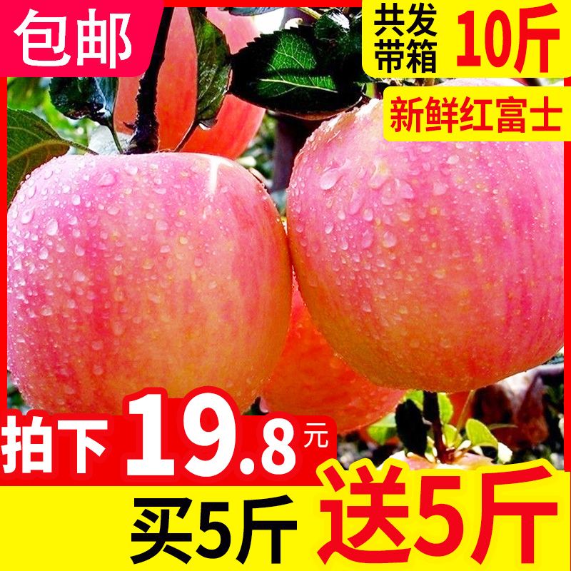 【冰糖心脆甜】山西红富士苹果水果新鲜当季整箱5斤10斤批发包邮