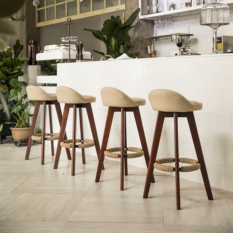 吧台椅子实木酒吧椅前台椅现代简约奶茶店高脚凳家用旋转创意吧椅