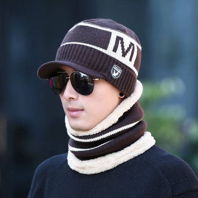 Hat men's winter warm knitted hat Korean fashion youth COTTON HAT cold proof ear protection wool hat man