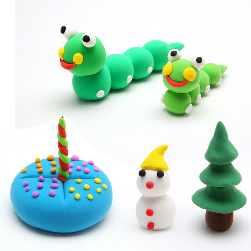 超轻粘土橡皮泥无毒36色太空泥水晶彩泥套装12色黏土儿童益智玩具