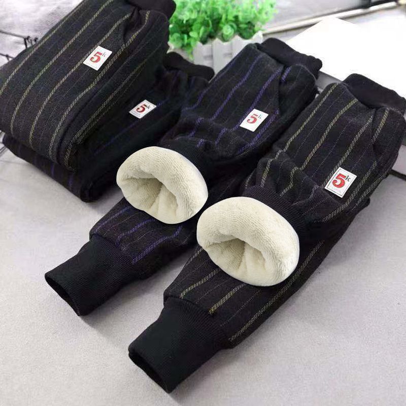 New boys' Plush pants, three layers of plush and thickened children's cotton pants in winter