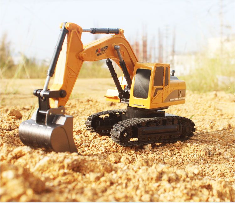 【送6只工程车】儿童合金遥控挖掘机挖土机玩具小汽车男孩挖挖机