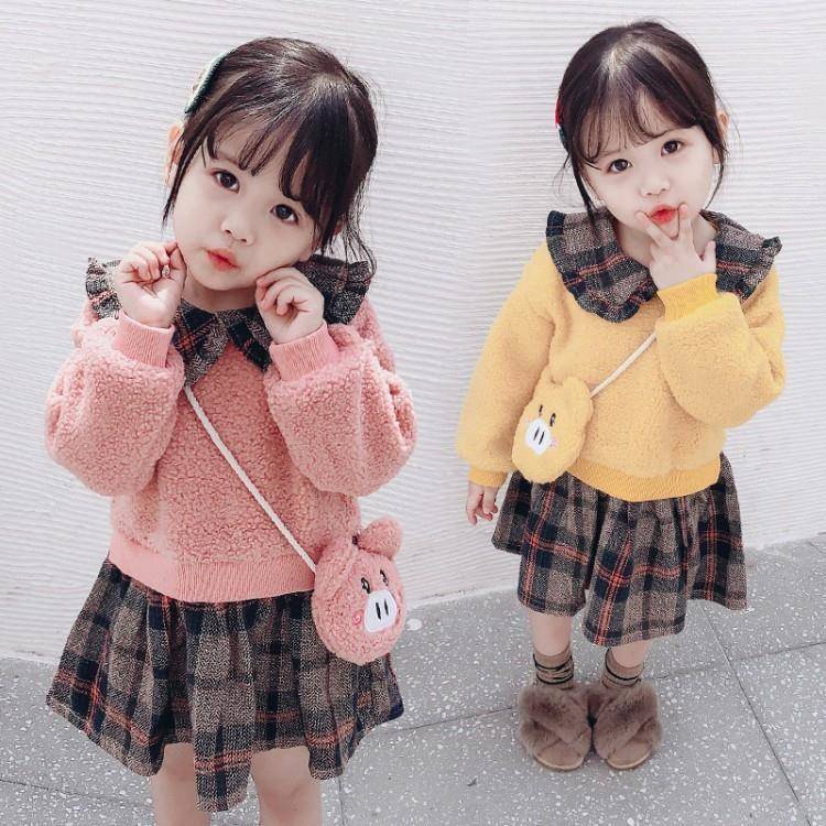 1-3-5 year old girl's autumn spring dress fake two pieces of women's autumn Spring Dress Skirt 4 children's dress autumn foreign style