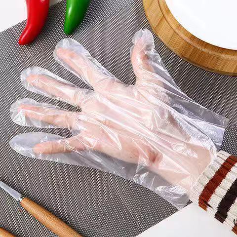 Food grade disposable gloves transparent gloves waterproof gloves thickened catering beauty household environmental protection gloves